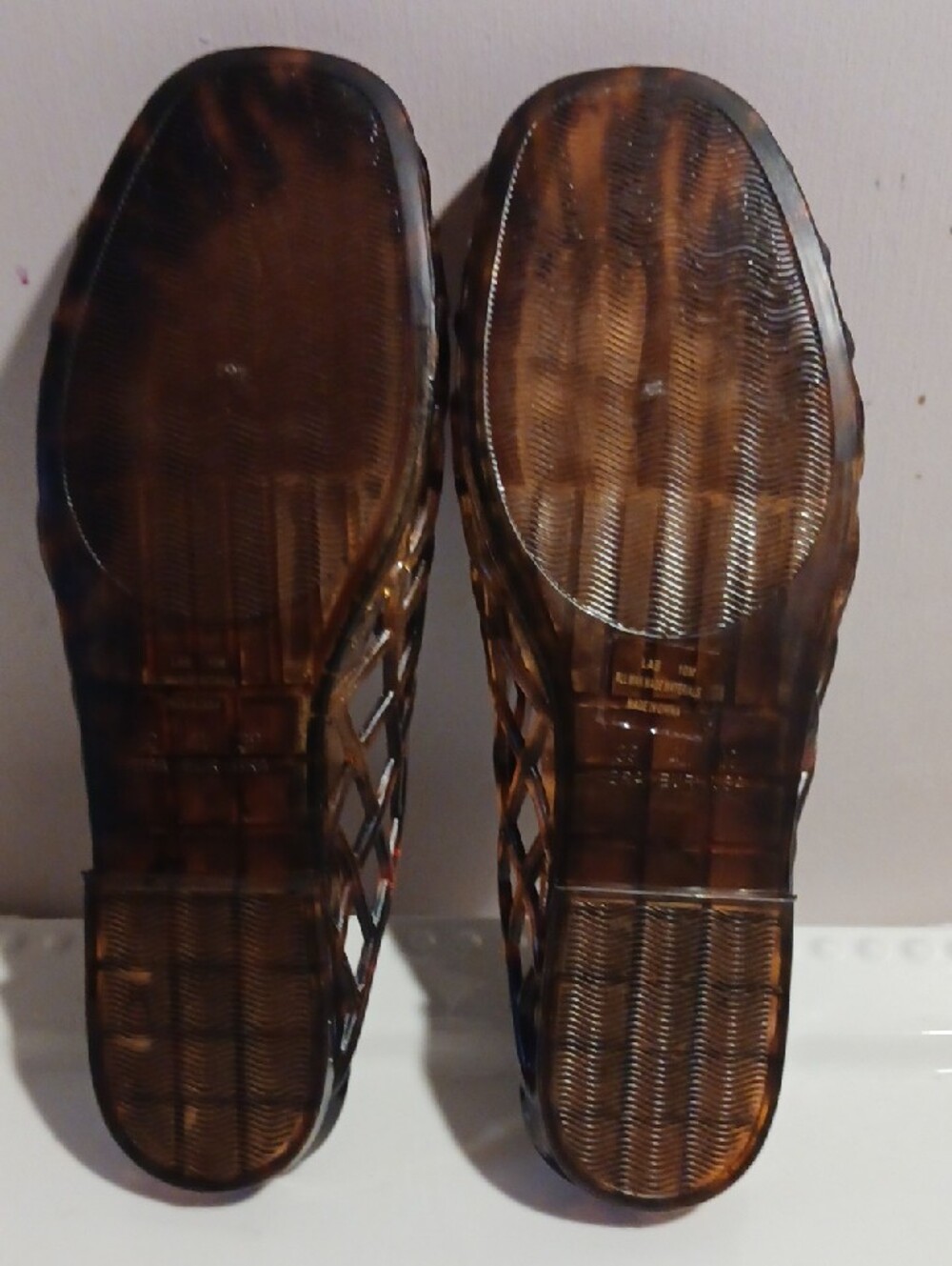 Gorgeous! Caroline Constas ⚜️Brown Tortoiseshell Weave Jelly Slide Mules  10 - Picture 5 of 9